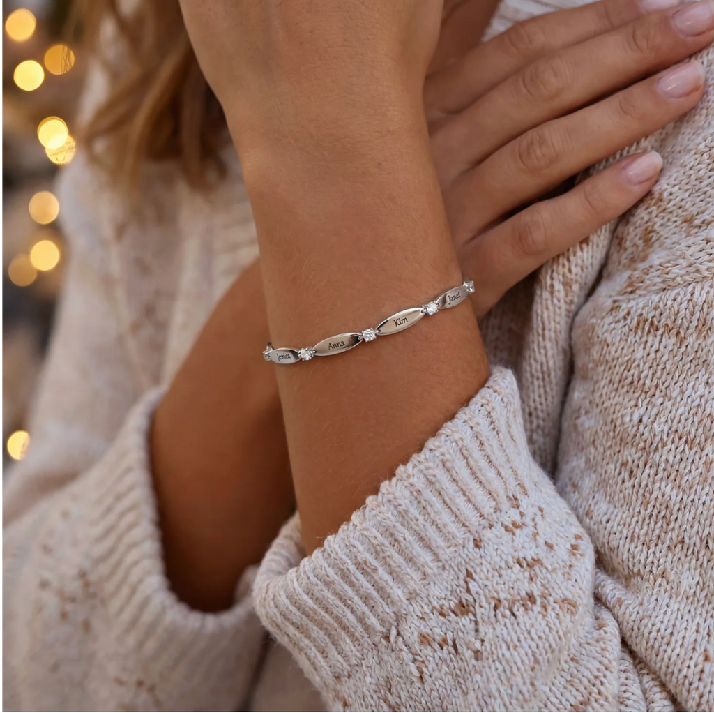 Personalized Name Bracelet — Up to 6 Engraved Names