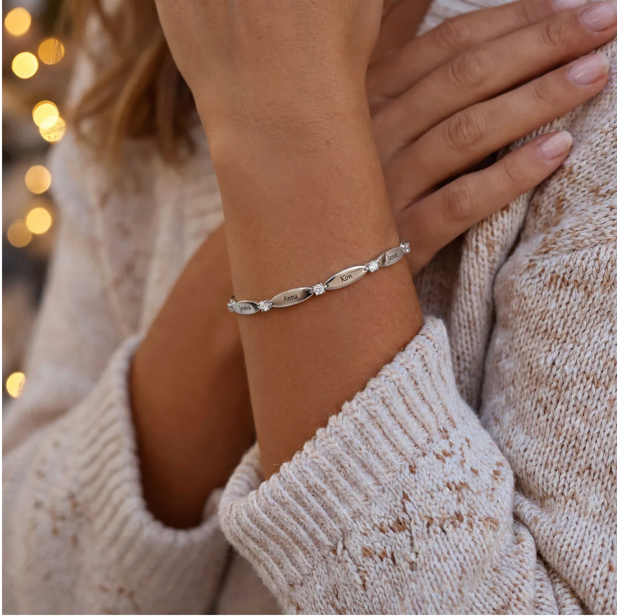 Personalized Name Bracelet — Up to 6 Engraved Names