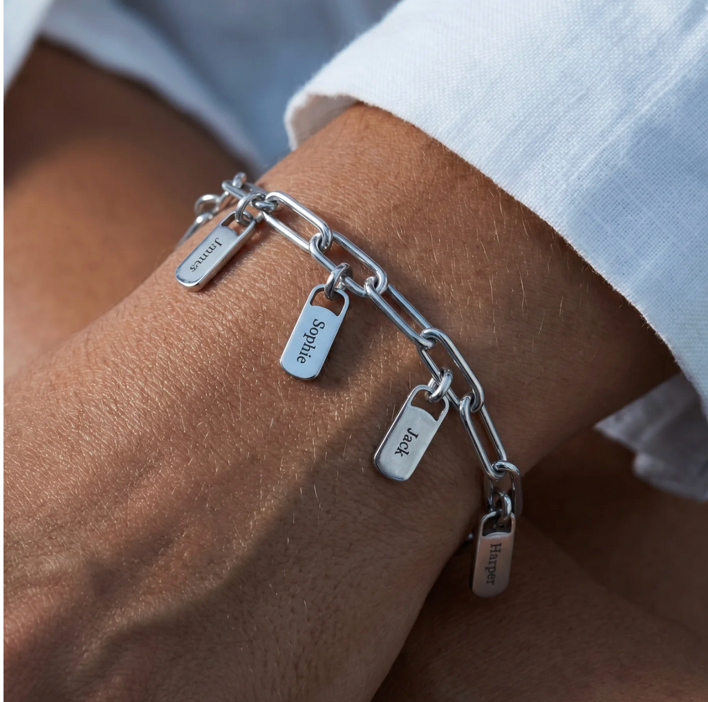 Personalized charm bracelet with names