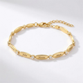 Personalized name bracelet with engraved names — gold